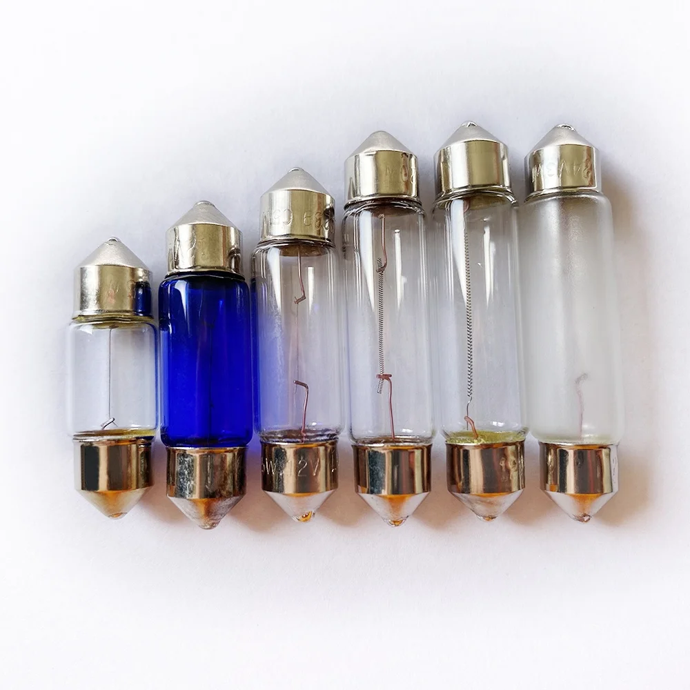 Festoon Bulbs Mirror Reading Car Roof Lights Auto Para Lighting System 31 36 39 41mm T11 12V 24V Car Incandescent Light Bulb