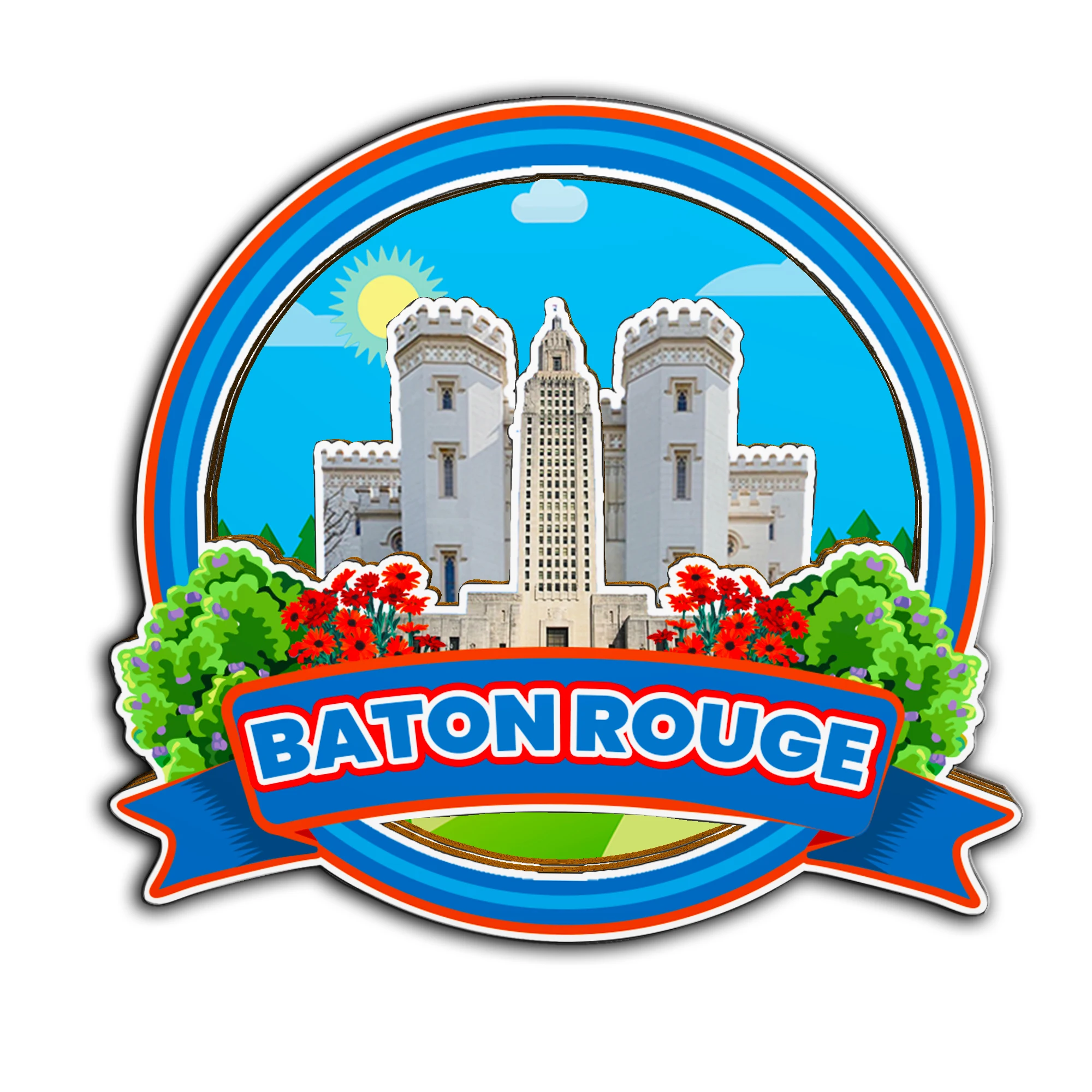 Refrigerator Magnet Baton Rouge Louisiana USA Fridge Magnet City Travel Souvenirs Gifts 3D Classic Home Crafts