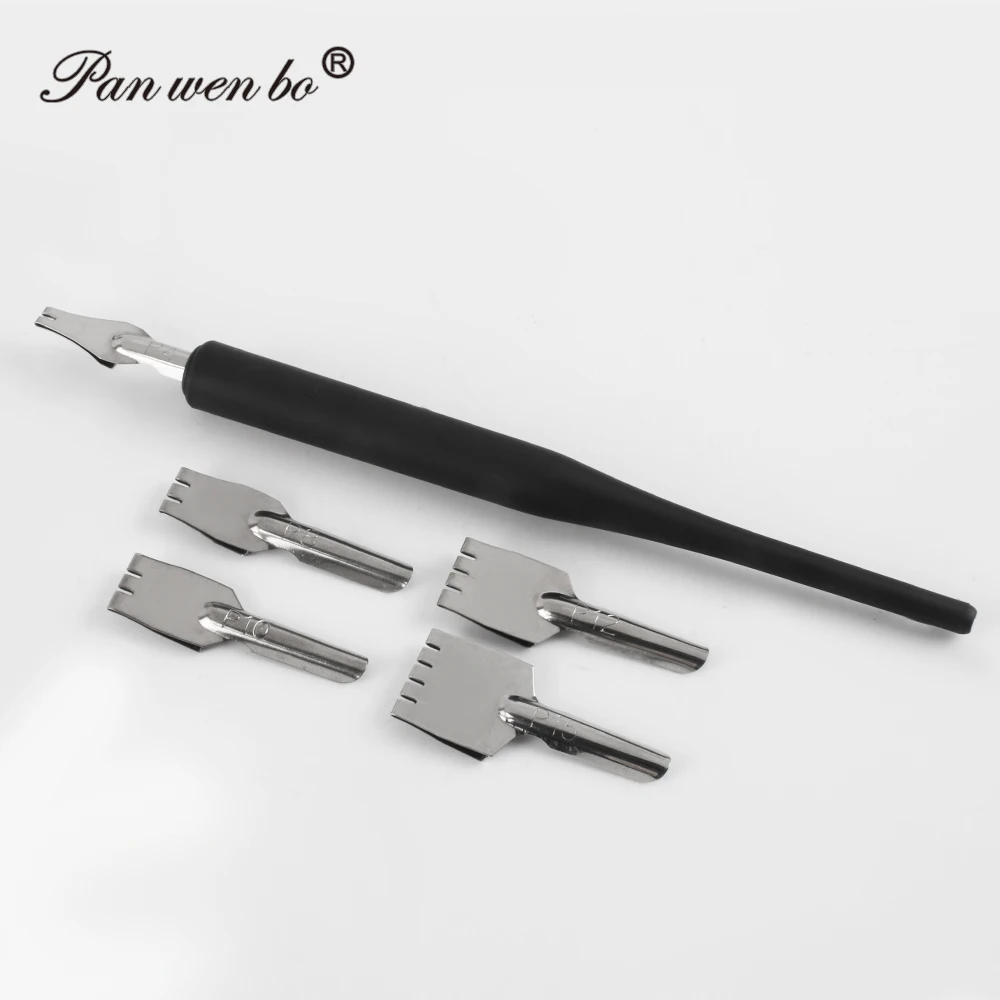 Panwenbo Calligraphy Pen Set 1 or Beginners - Fountain Dip Pen Ink Set With 5 Replaceable Nibs