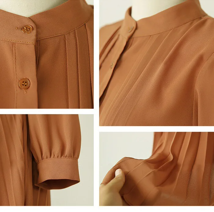 Ladies Round Neck Plain Long Dress Women Long Sleeve Elegant Summer Casual Maxi Chiffon Dresses With Belt