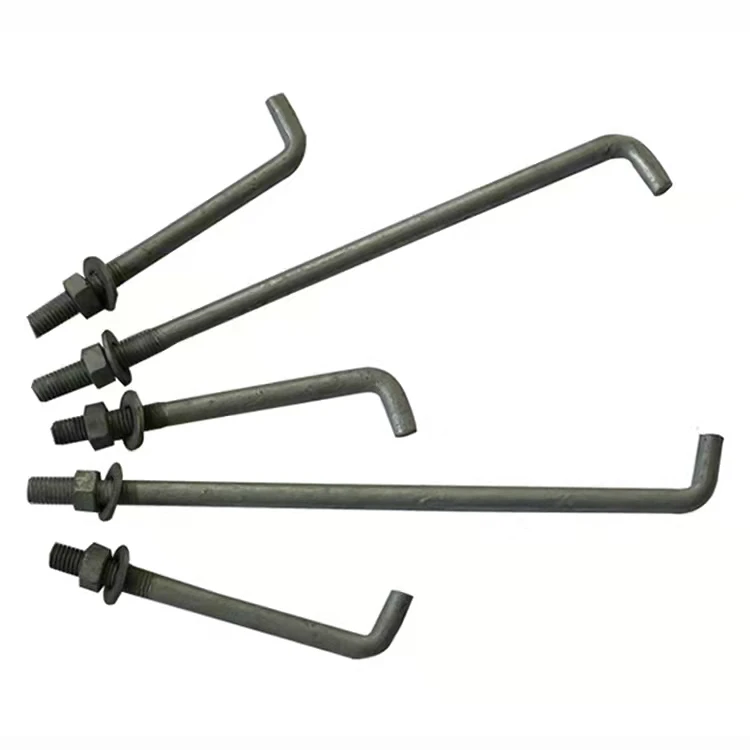 M24 Anchor bolt L Type  Hook Bolt with Square Nuts