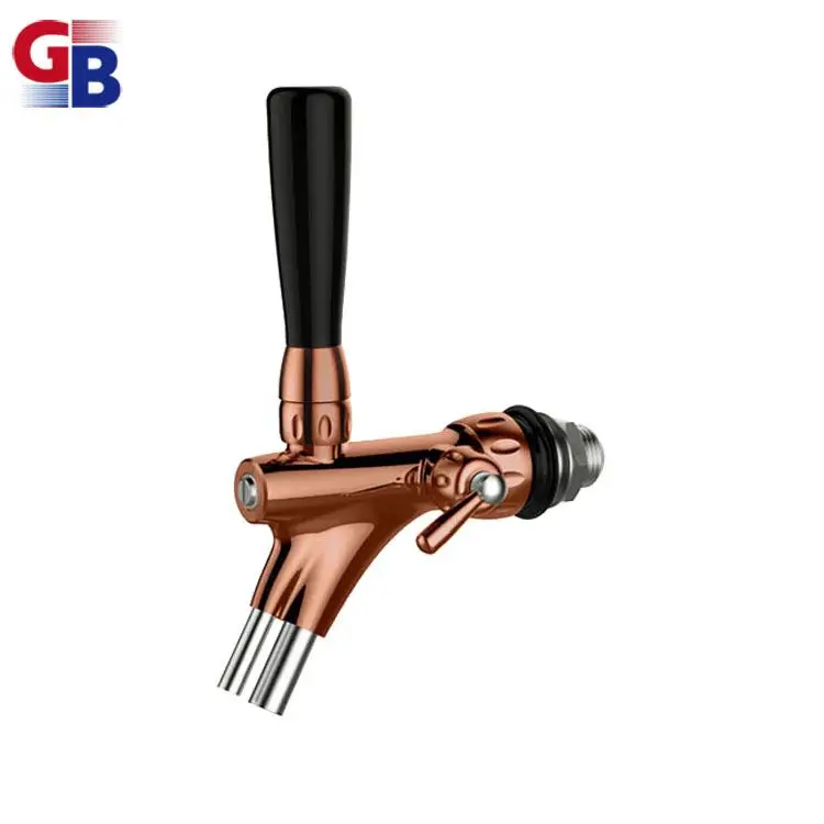 GB two tube reduce foam brass beer fridge machine faucet with flow control