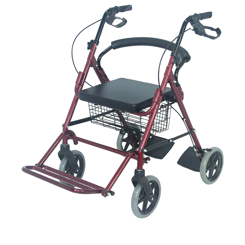 Aluminum  Walking Frame Drive Rolling Walker for Seniors 4-leg Walker Adult Folding Rollator For Disabled