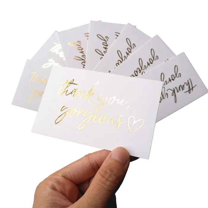 Wholesale Custom Coated Paper Gold Foil Business Thank You Card for Small Business