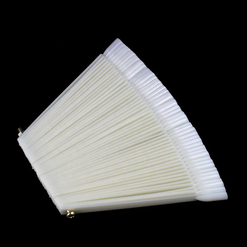 
50 Pcs Clear/Natural False Nail Art Tips Sticks Polish Display 