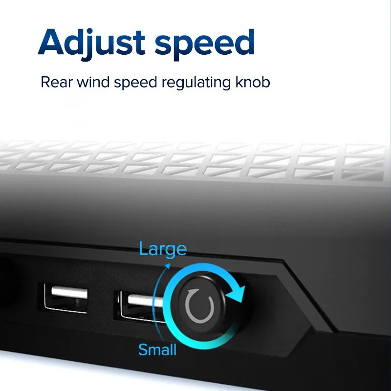 LLANO Portable Laptop Cooler LED 2 USB Ports 3000RPM Laptop Cooling Pad Notebook Stand Cooler Cooling Fan Base for 15 -17 inch