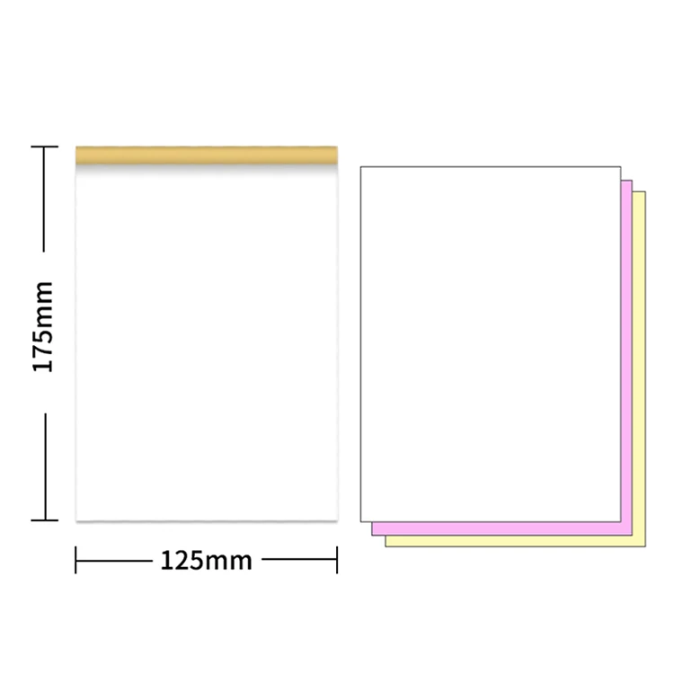 China Factory Carbonless Paper 2 3 4 Layer Blank Printing White Canary Pink Invoice Book Kraft Soft Cover Receipt Book Pad