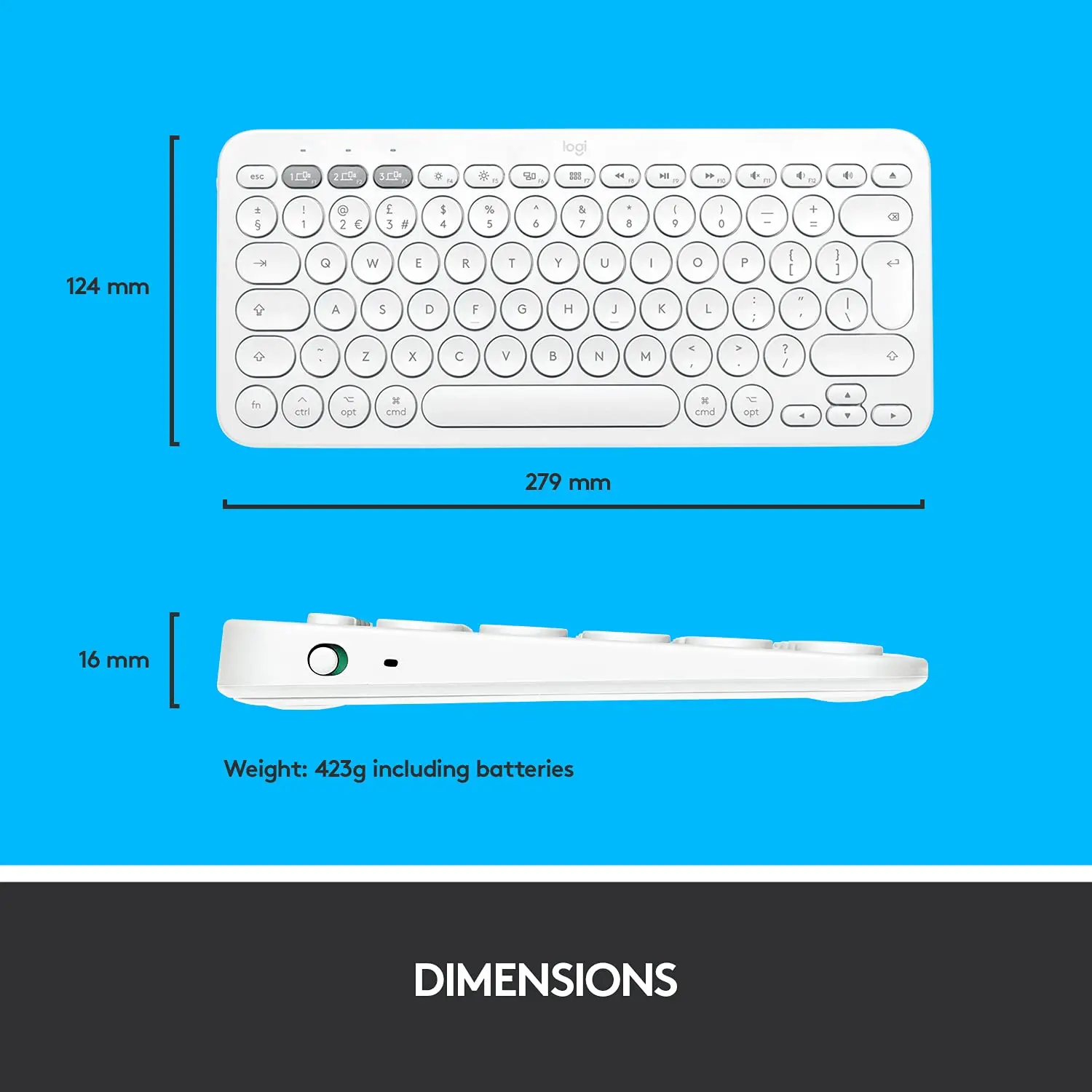 Беспроводная клавиатура Logitech K380 с несколькими устройствами ультратонкая Бесшумная мини-клавиатура клавиатурой для ПК и