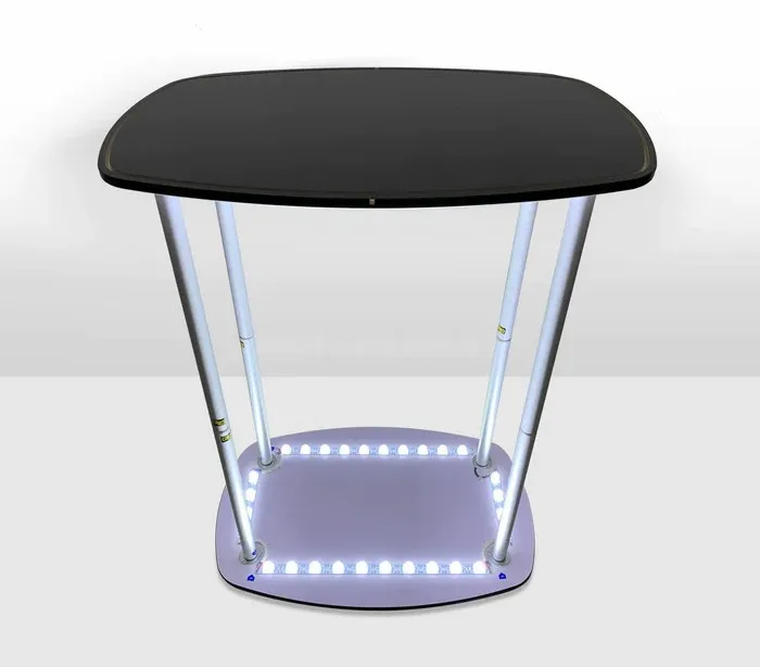 Aluminum portable Pop Up Counter, Promotion Counter Table Display Stand with Led Light