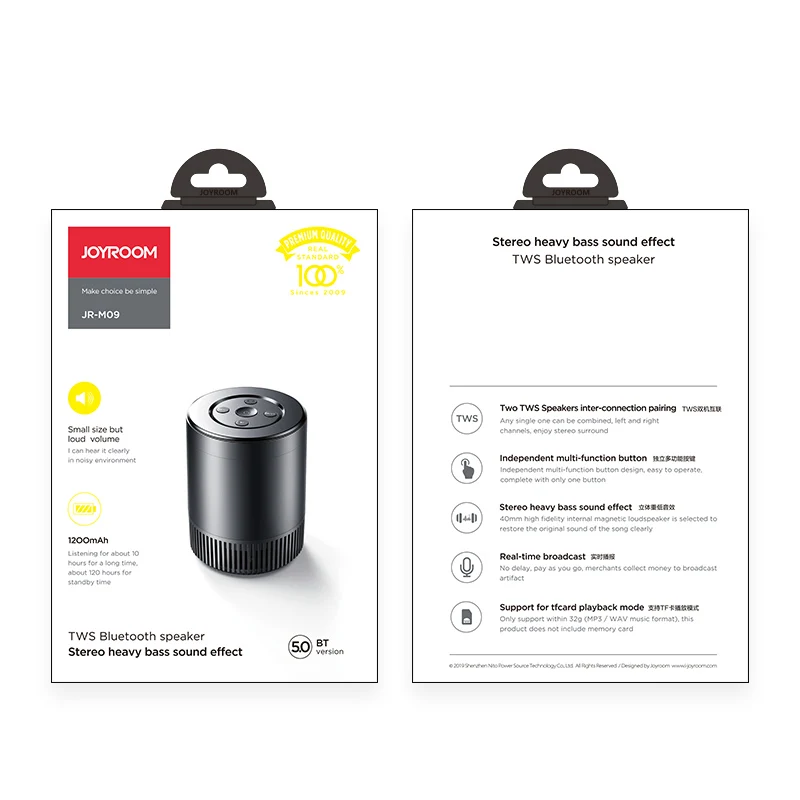 
JOYROOM custom oem mobile music small smart bt mini wireless horn portable bluetooth speaker with mic 