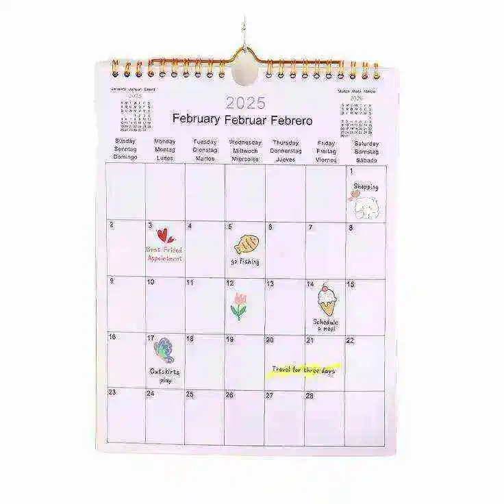 Sales promotion 2024/2025 monthly calendar high quality daily tasks wall calendar wholesale Customizable Wholesale