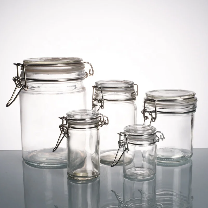 Ru Star Fancy Selling Exquisite Large Capacity Clip Top Glass Storage Jar For Chili Powder Oatmeal Desserts