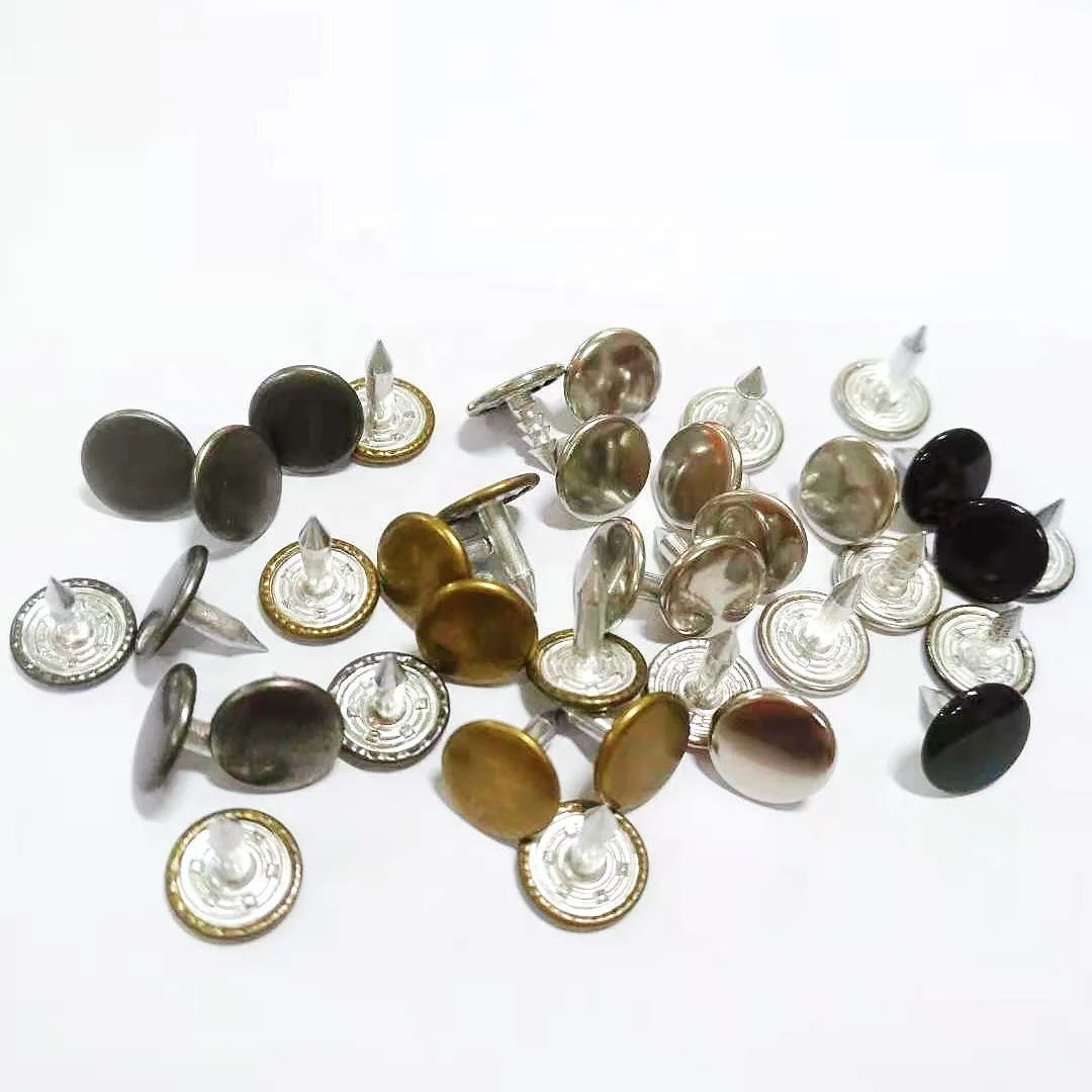 Custom Logo Metal Round Head Aluminum Jeans Button Nail Pin For Jeans Button Jeans Rivet Tack Button Nail