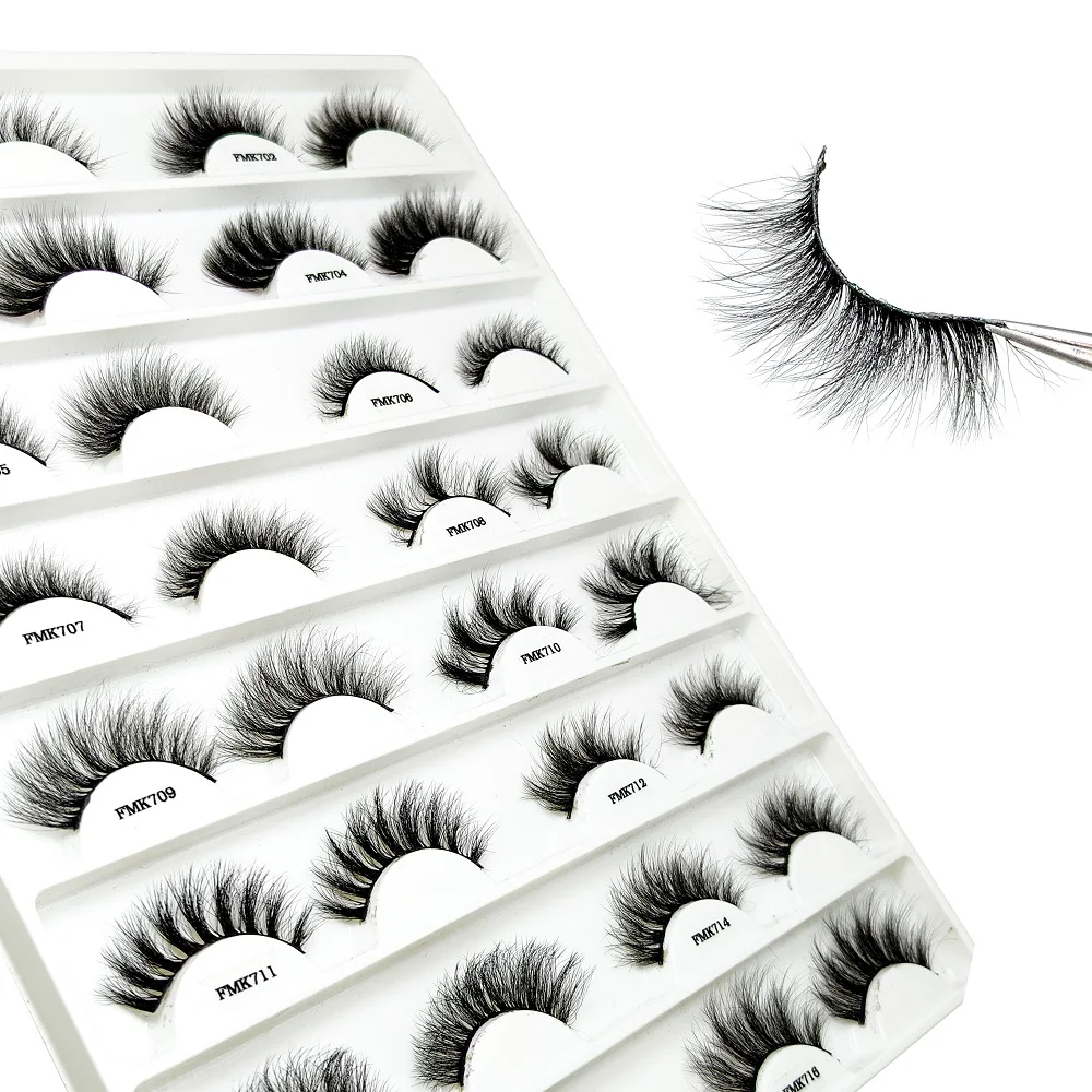 Individual Natural Eyelashes 3D Fluffy Faux Mink Eyelashes Full Strip Eyelashes False Lashes
