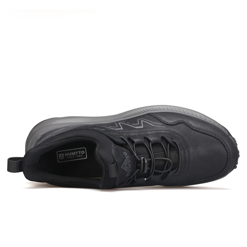 2023 Humtto High Quality Leather Breathable Men Lace Up No slip Hiking Shoes Outdoor Trekking Rock Climbing Sneaker