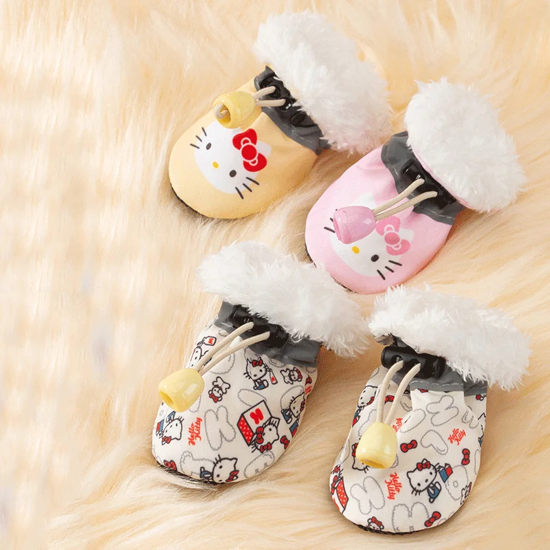 HelloKitty Pet Dog Taslon Fabric Anti-Slip Reflective Strip Design Soft Sole Shoes Puppy Dog Cat Shoes