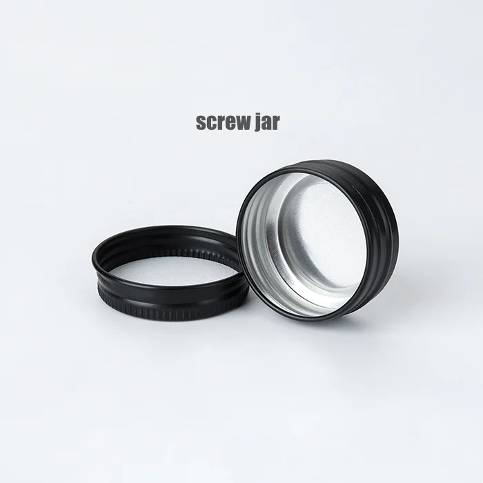 Stock refillable black skincare container 15ML 15g 40*18mm empty screw metal cosmetic packaging storage balm tin aluminum jar