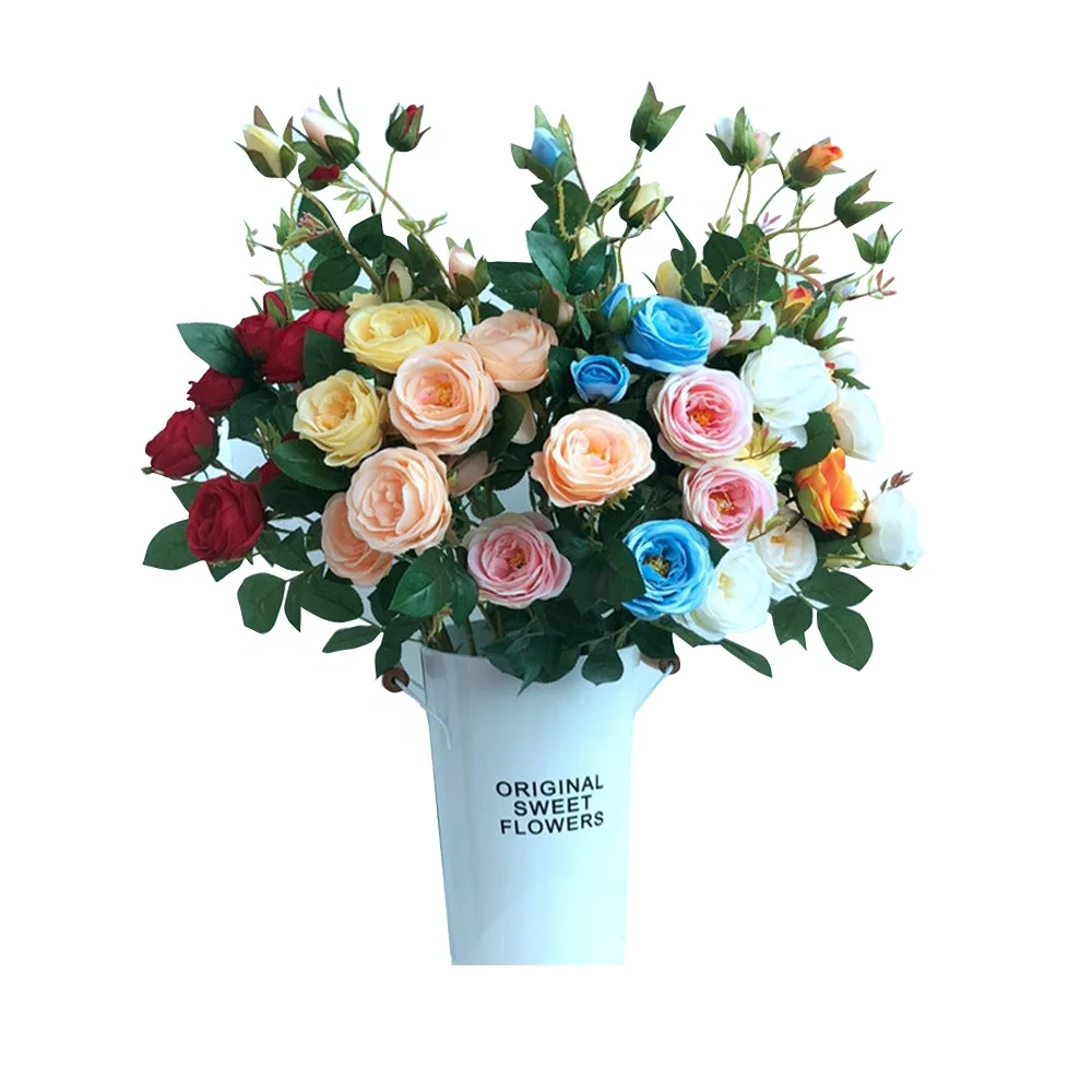 YAYUN KZ-1006 Manufacturers Direct 6 head silk beautiful artificial plastic flower single rose