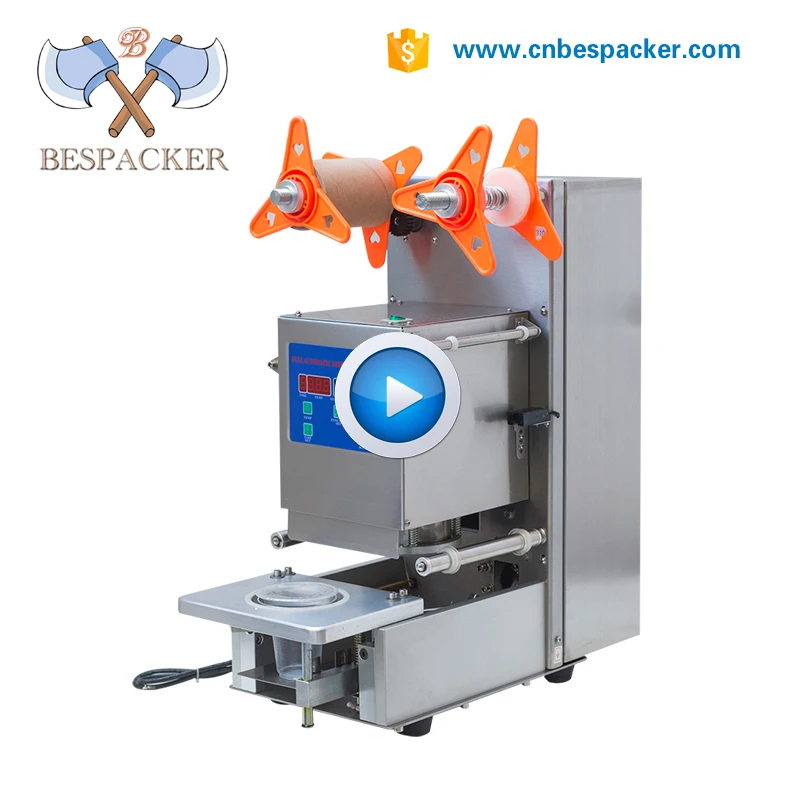 Semi automatic cream cup filling machine best price continuous plastic aluminum foil sealing machine