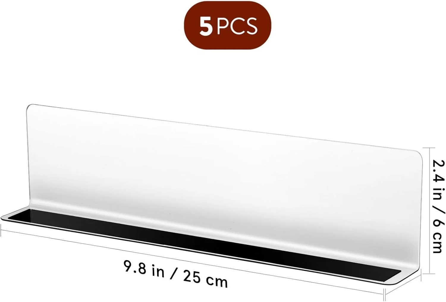 Iplusmile L-Shaped Acryl PET PC PS Plastic Cabinet Shelves Supermarket Clear PVC Shelf Divider with Magnetic for Organization