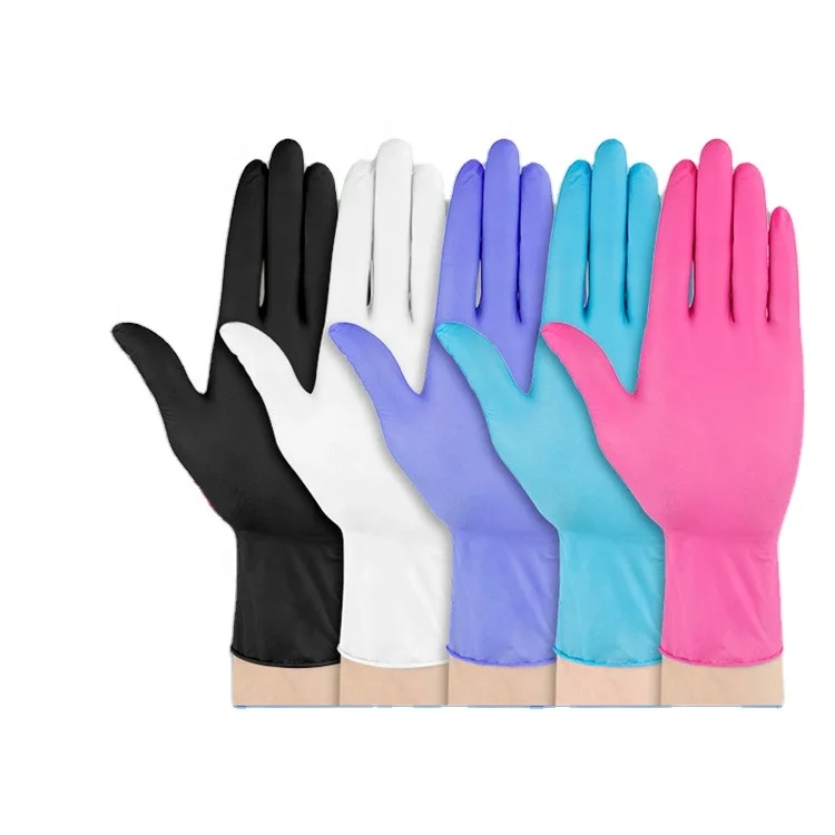 Wholesale Black blue household cleaning powder free 9inch nitrile gloves beauty salon Fast delivery blue nitrile gloves