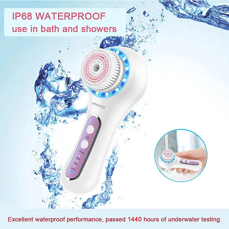 Electric Silicone Facial Cleansing Brush Waterproof Sonic Vibration Design to Remove Blackheads and Dead Skin Cells