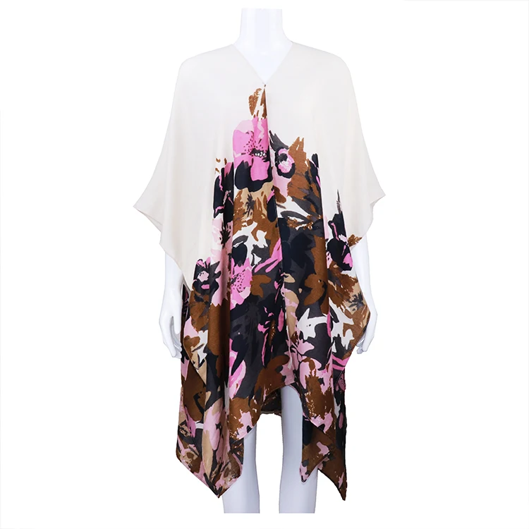 Big floral print kimono for female autumn women floral blouse