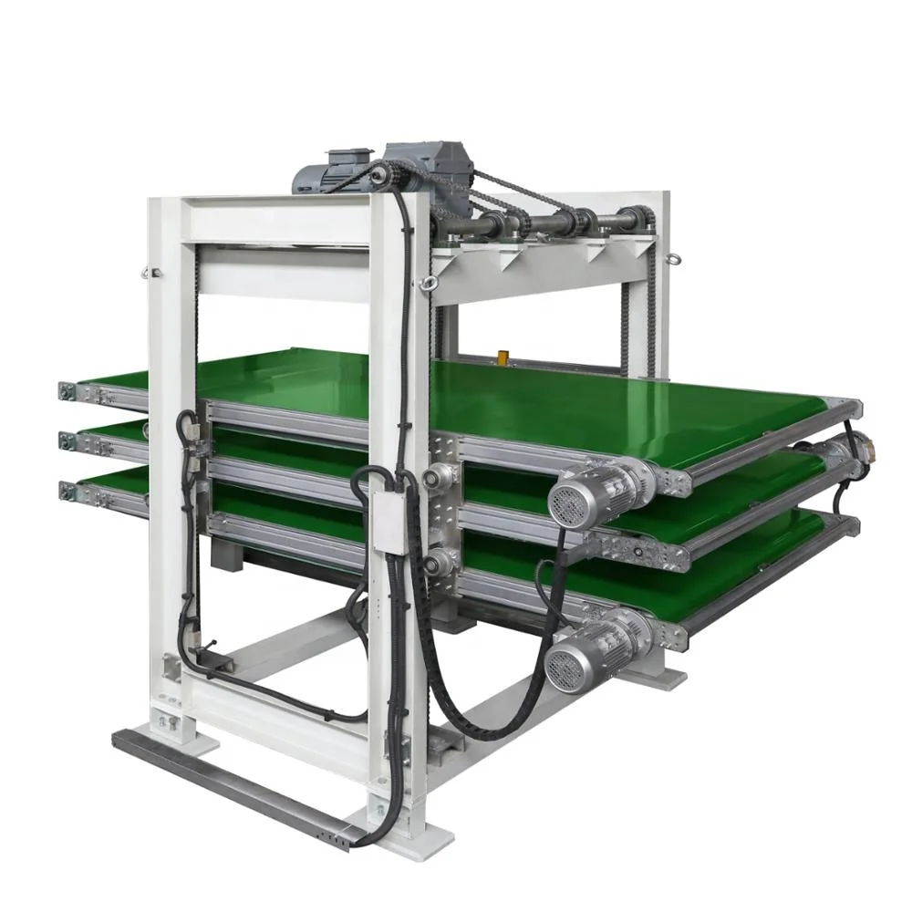 
multi-layer through feeding hot press machine for door production line 