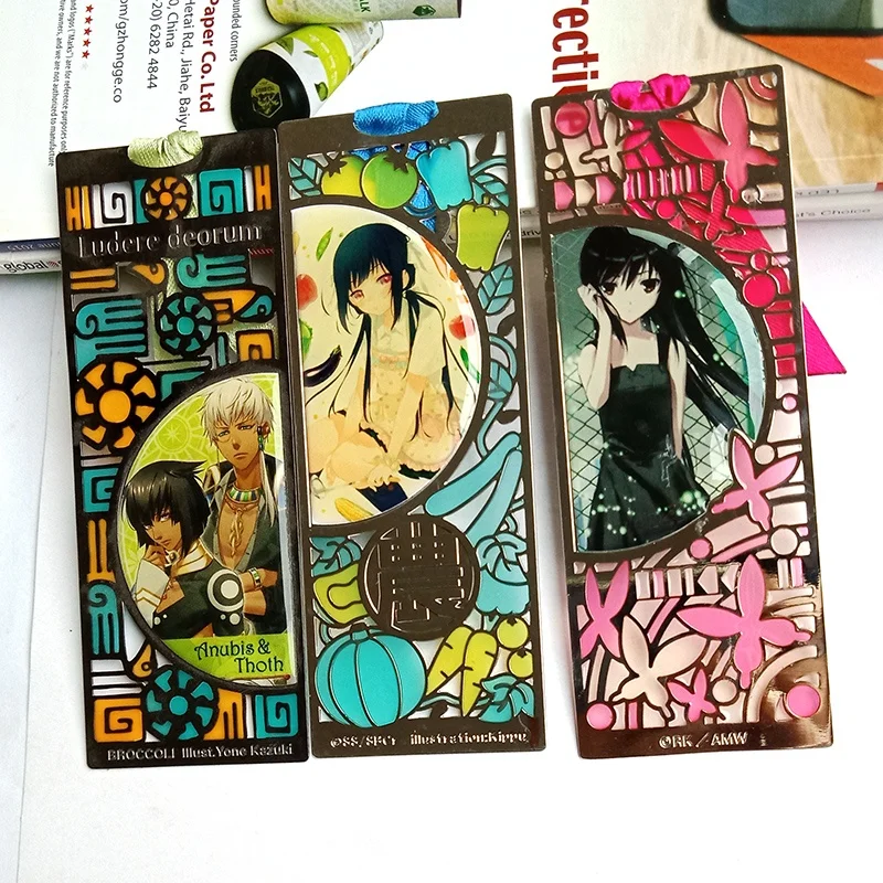 Custom Logo Books Etching Metal Stainless Steel Enamel Bookmark