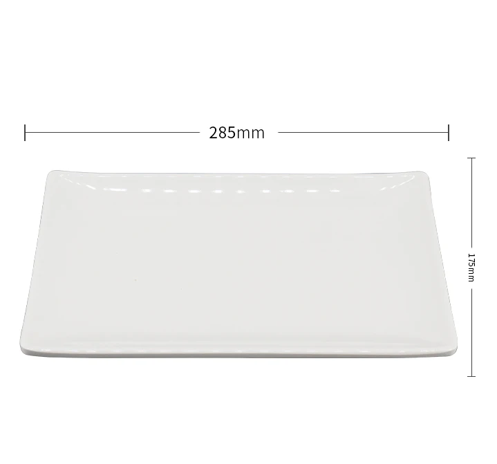Factory Wholesale Serving Tray White Rectangle Melamine Salad Dish Dinner Plates For Restaurants Buffets