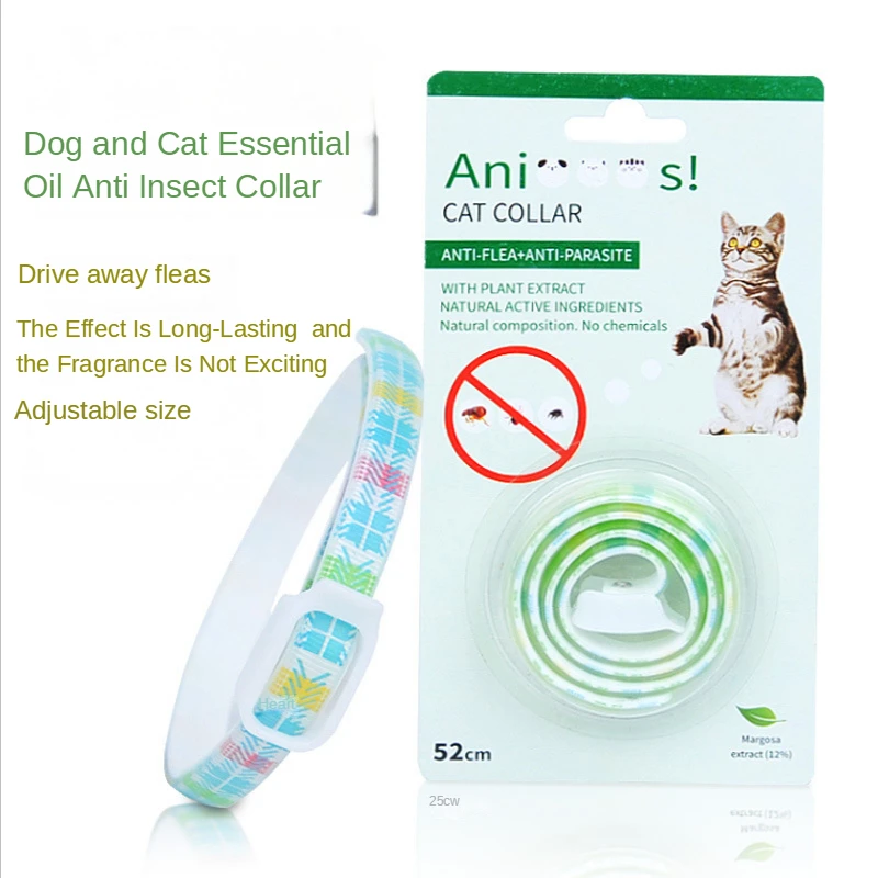 Factory Direct Sales Pet Anti-Flea Collar Essence Oil Pet Cat Dog Insect Repellent Collar Size Adjustable