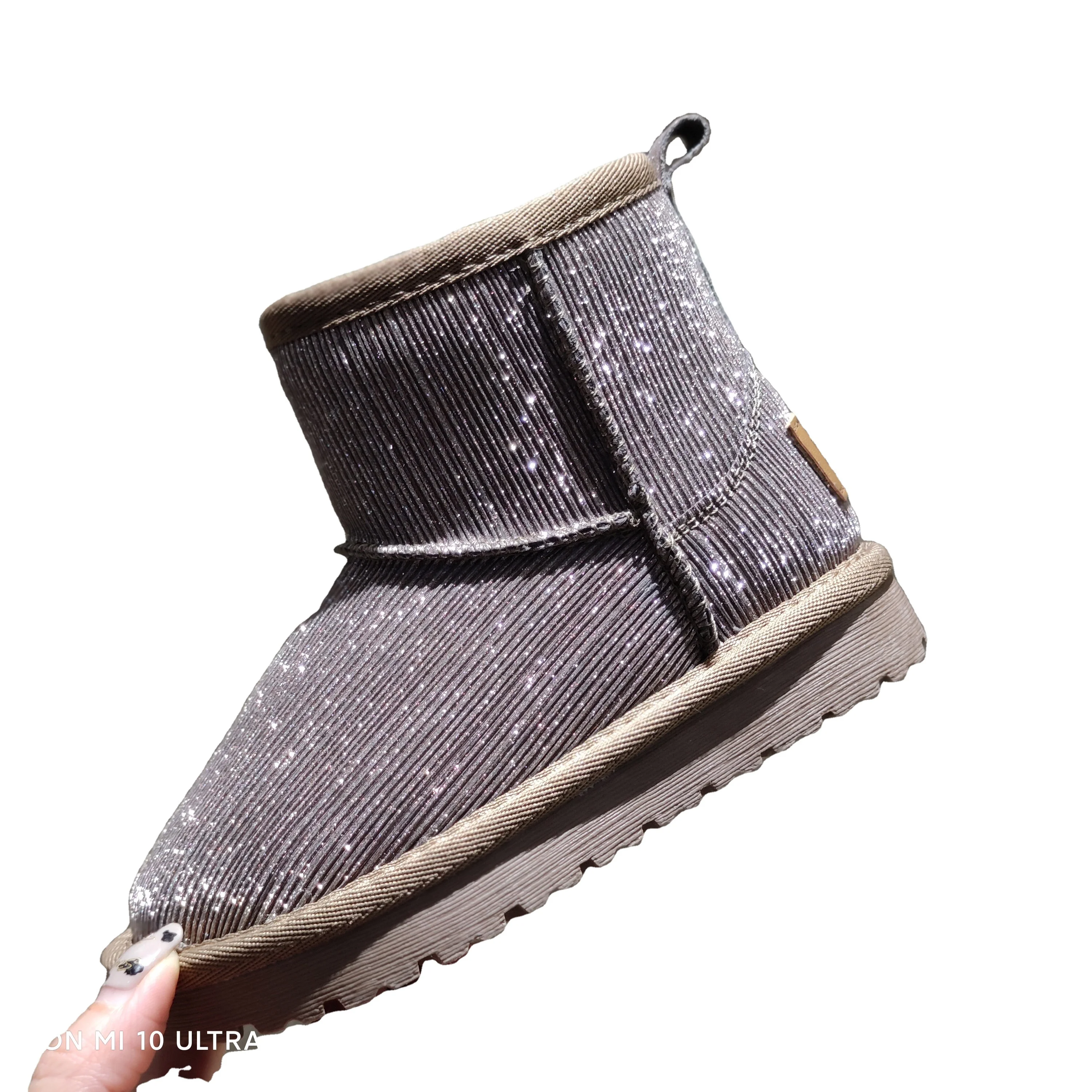 Быстрая доставка; Детские зимние ботинки на плоской нескользящей резиновой подошве для девочек