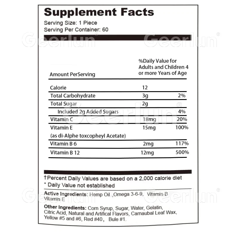 Private label OEM Hemp oil Nootropic Supplement Improve Memory and Brain Health HEMP Bear Gummies