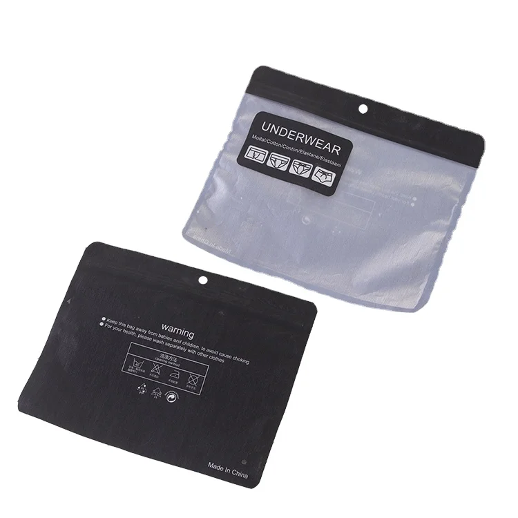 
Customized Printing Reclosable Zipper Top Underwear Bag Packaging Bags for Clothing 