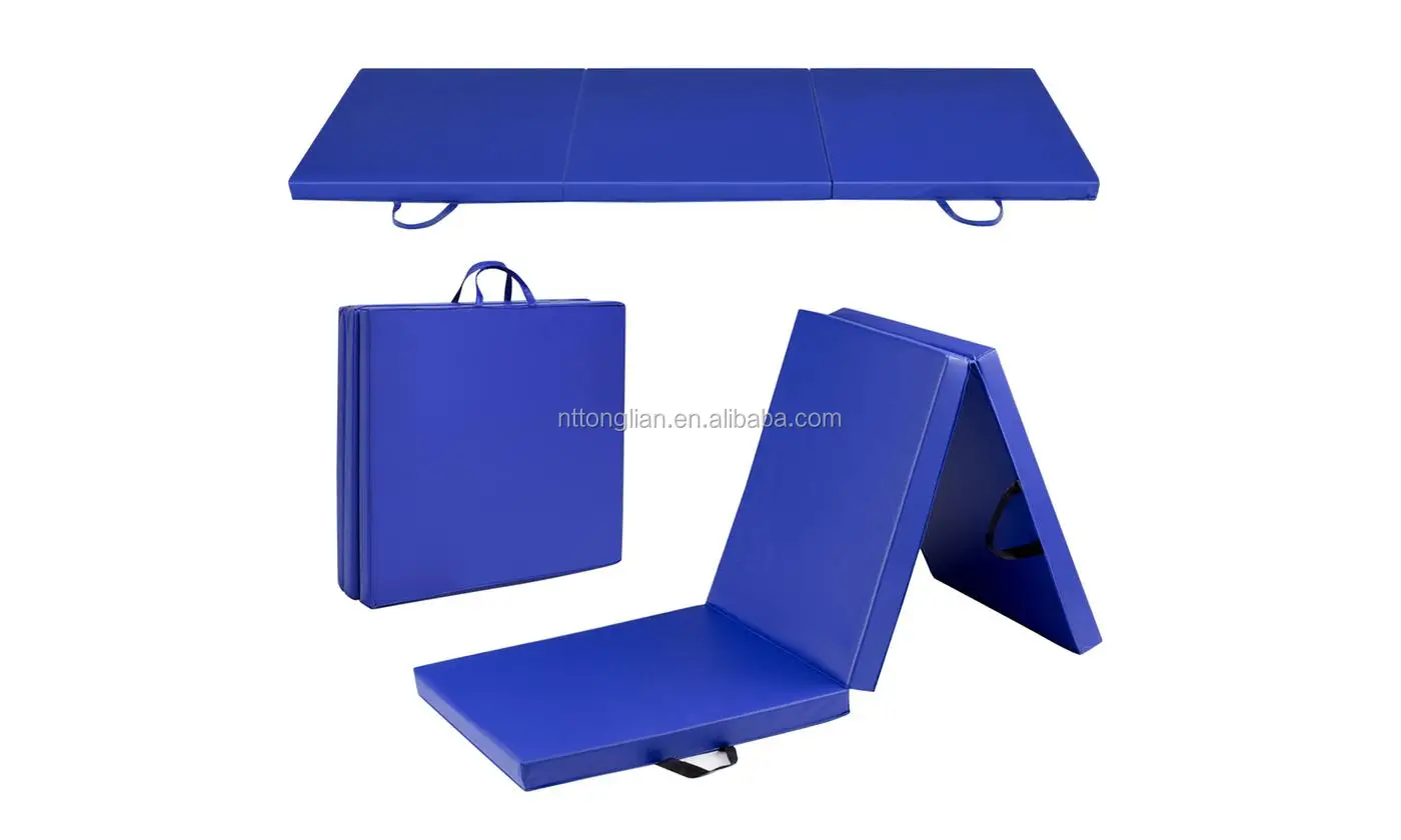 
Folding exercise aerobics stretching yoga mats blue H0T64 gym mat 