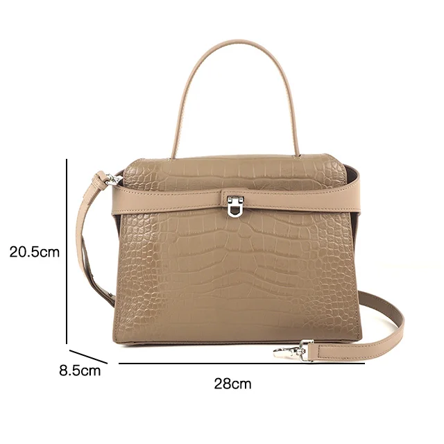 Business Women Bag Croco Pattern Tote Bag Lock Latest Shoulder Hand Bag Luxury Embossed Handbag