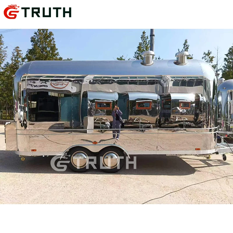 popular concession food truck trailer mobile pizza fast food truck ice cream Airstream trailer street outdoor fast food cart
