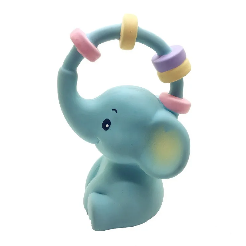 
NaturalRubber Teether Mold Free Blue Elephant Rubber Toys Bath Toy 