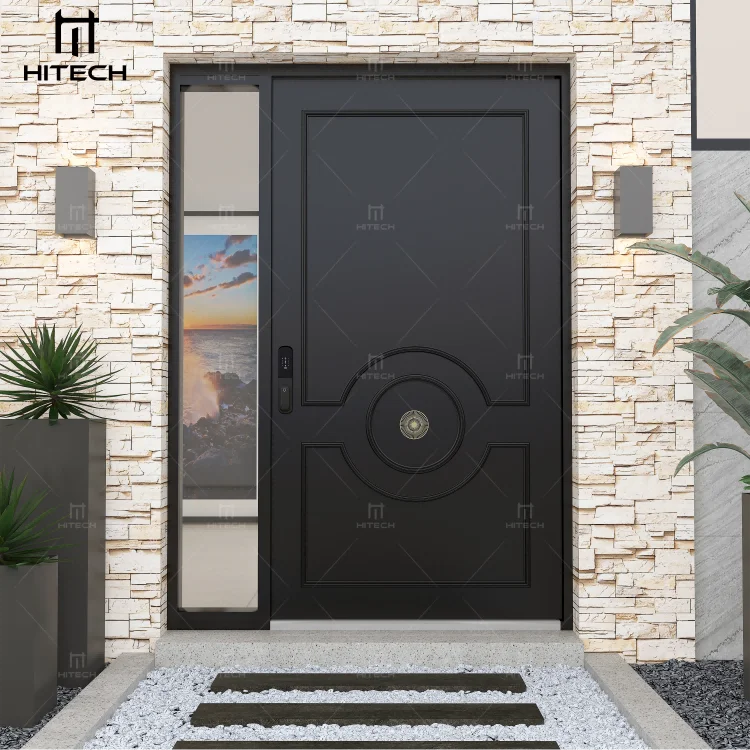 Hitech manufacturer custom high quality  pivot external security doors for houses exterior aluminium front entry exterior door
