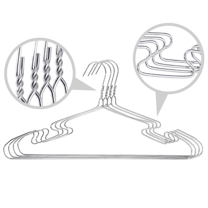 Wholesale Classic Grooved Silver Iron Hanger Heavy Duty Single Tier Clothes Hanging Rack with Coat Hooks for Display