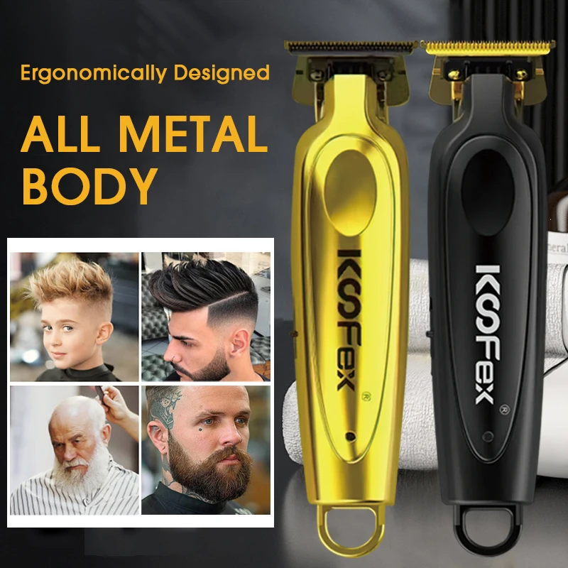 KooFex High Quality Men Rechargeable Cordless Charging Graphite T-shaped Plated Blade BLDC Mental Body Hair Trimmer