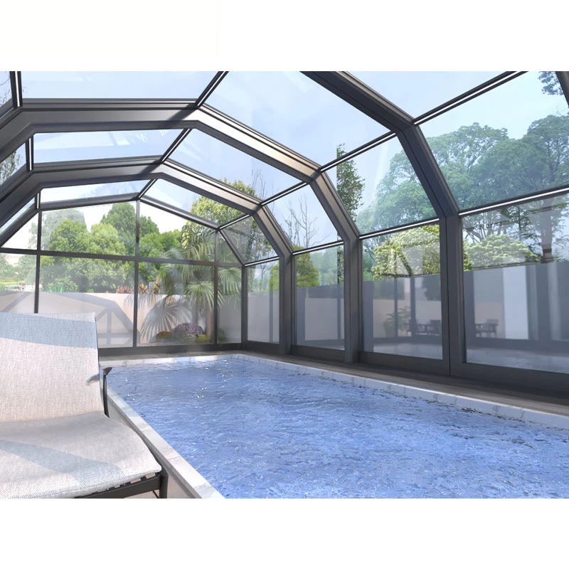 Swimming Pool Screen Enclosure Patio Pool Enclosures Garden Infinity Electric Extendable Telescopic Glass Tempered Glass