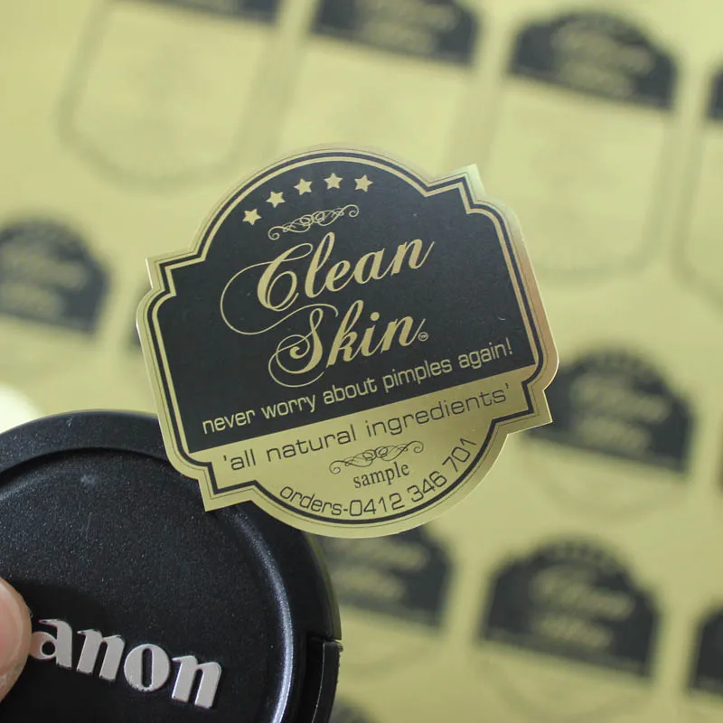 Custom glass bottle label roll, printing adhesive glossy laminated brand label for foods metallized paper for beer label