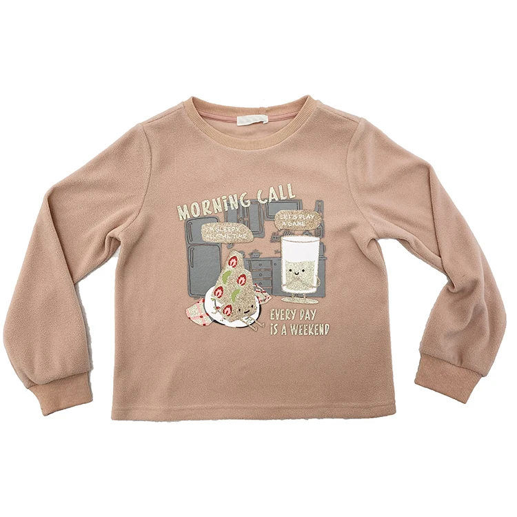 
kids girls sleepwear lovely winter 100% polyester top 