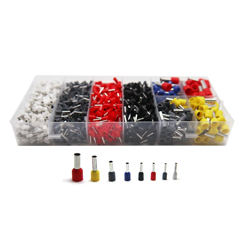 1800pcs/box High Quality Copper Kit Crimping Tools Tubular Wire Connector Terminal Cable Brass Screw Terminals