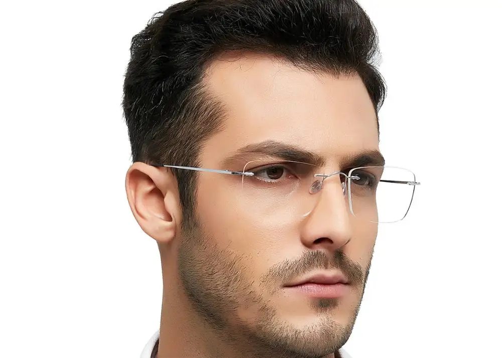 new style new model eyewear frame titanium rimless glasses frame titan optical