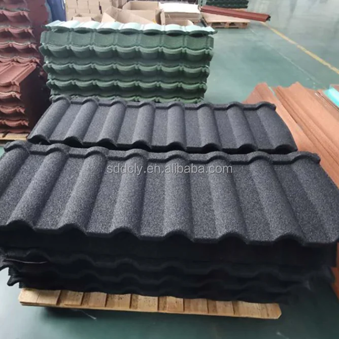 China Supplier 0.3mm Color Stone Coated Metal Roof Tile With Accessories For House Roof