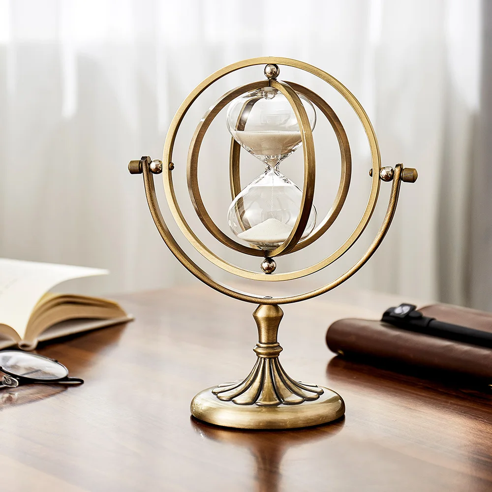 Роскошная модель украшения из стекла хронограф орнамент круглые вращающиеся песочные часы