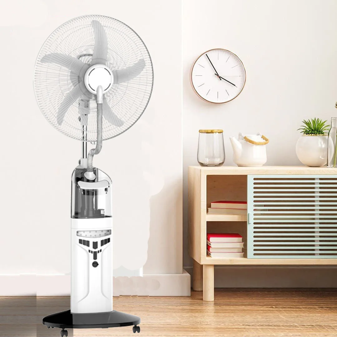 Поо AC220V DC12V перезаряжаемый стоячий вентилятор с батареей солнечный распылитель воды для наружного или внутреннего