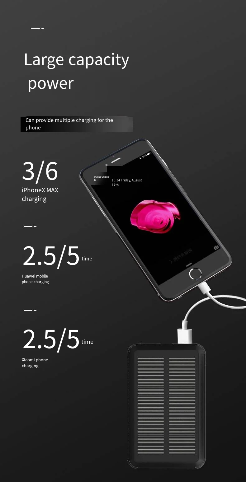 portable new products PD22.5W  solar charger 10000mah power bank with 15W fast charging for mobile phone